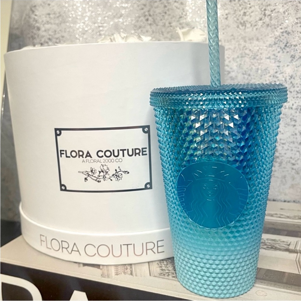 NEW Starbucks Studded Blue Gradient Bling Ombre Cold Cup Tumbler Grande
